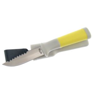 Morakniv Dive Knife with Light Gray Handle Trim and Yellow Rubberized Handle